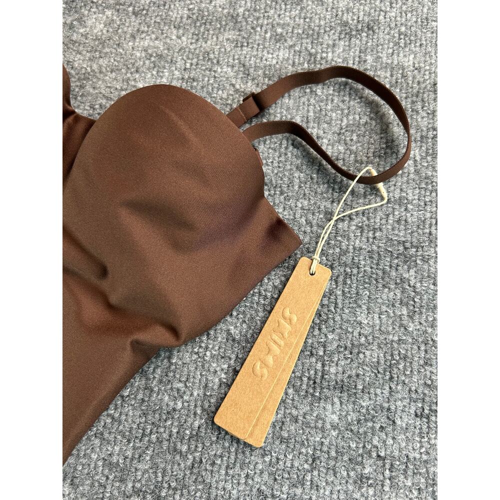 NWT SKIMS Body Mid-Thigh Bodysuit Cocoa XXS Shapewear Sculpting Open Gusset - Picture 7 of 8